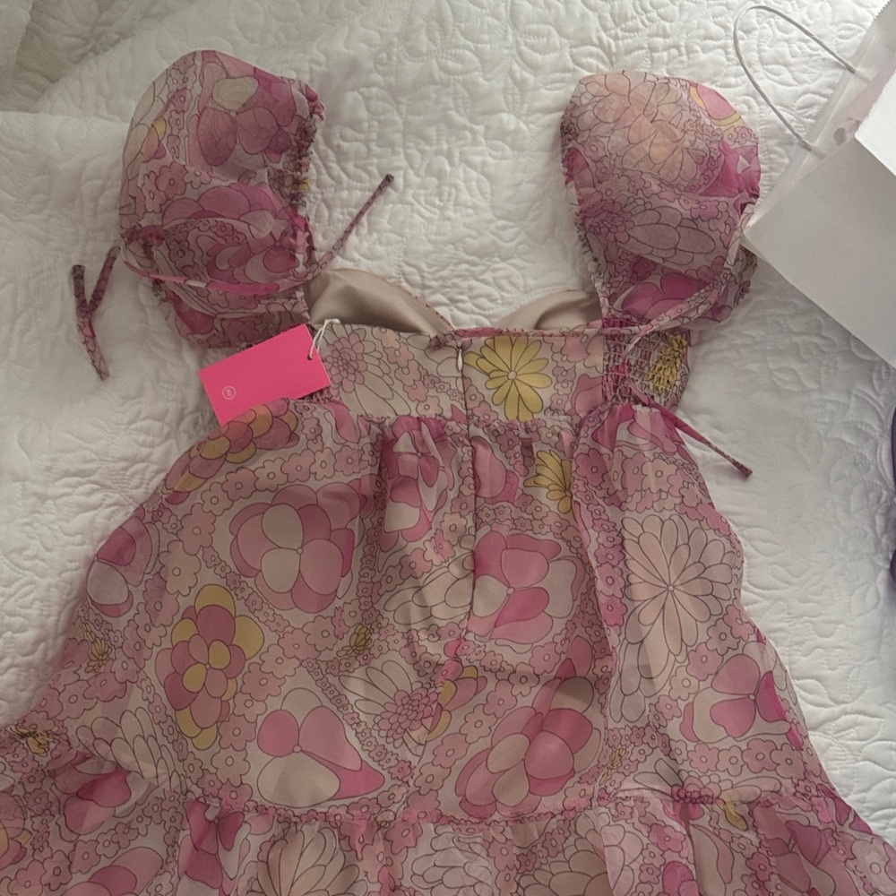 Amanda Uprichard Pink Floral Dress - Picture 4 of 5